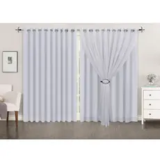 CORTINA PARA SALA / QUARTO 5,80 X 3,00 VOIL LISO COM FORRO MICRO FIBRA