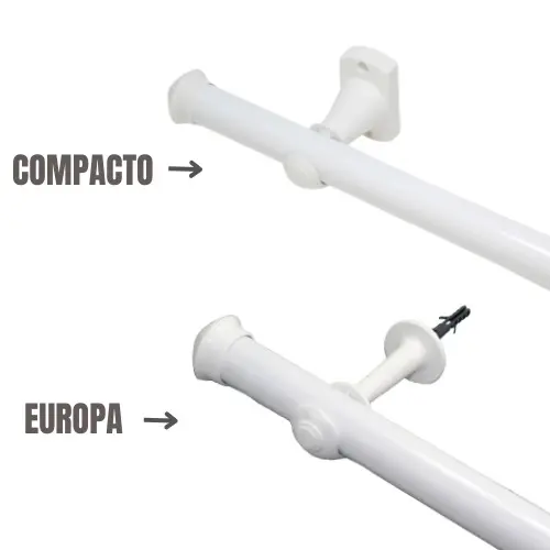 Varão de Cortina 2,20 Mtrs 19mm Branco Compacto / Europa
