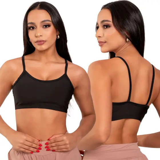 Top Feminino Costas Nua Fitness Alcinha Treino Academia Cross