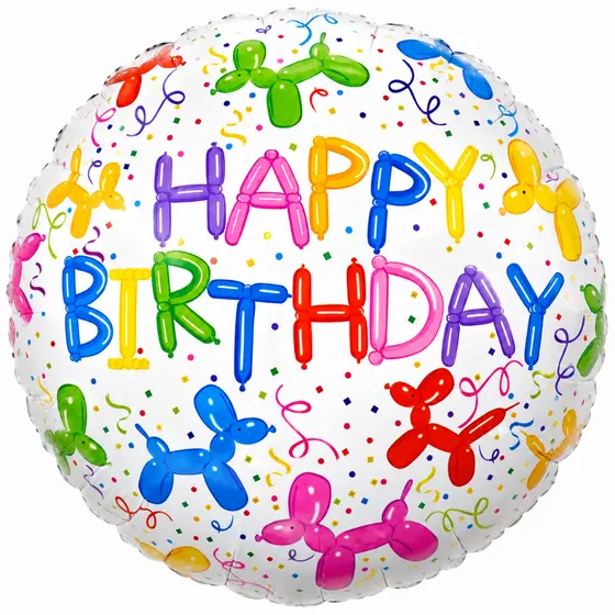 Balão Metalizado Happy Birthday Redondo 45cm 18" Festa Aniversário Decoração Happy Birthday