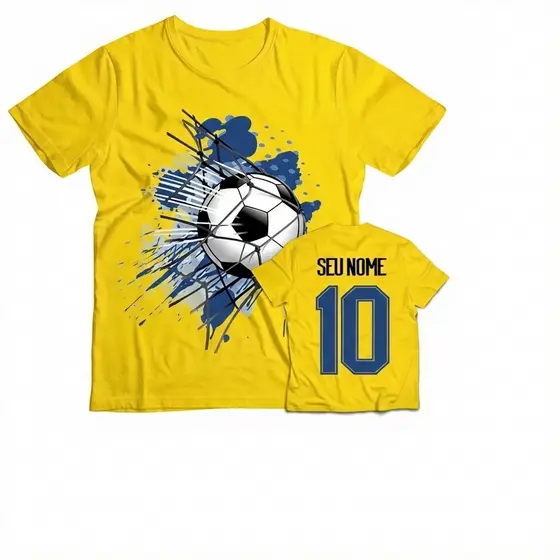 Camiseta Personalizada Futebol Infantil Adulto Nome Estilo Camisa 100% Algodão 30.01 Fio penteado