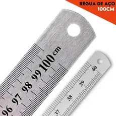 Régua De Metal - Aço Inox - 1 Metro Para Artesanato - Nybc