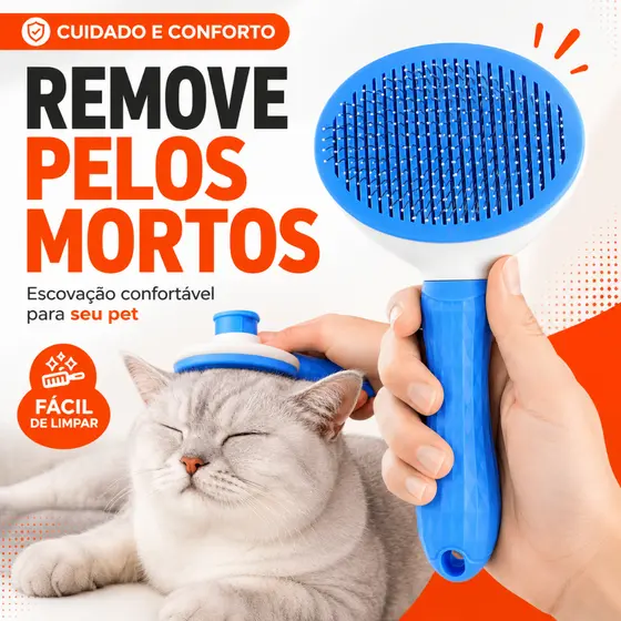 Escova Removedora Rasqueadeira Tira Pelos Mortos - Pet, Animais, Gato - Nybc
