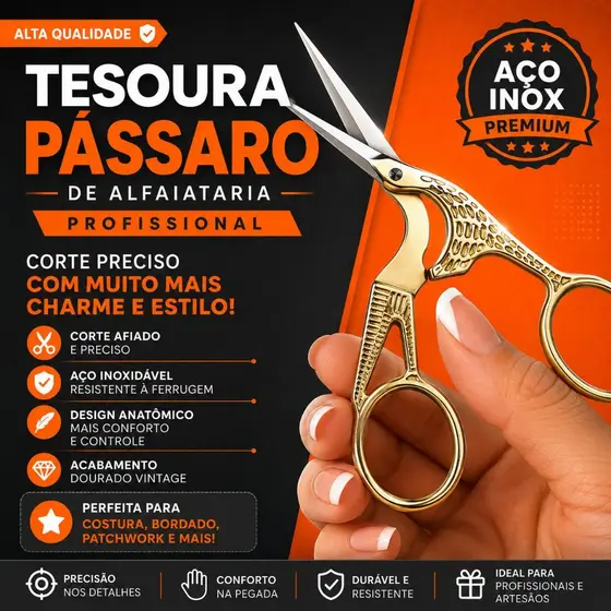 Tesoura com Formato de Pássaro - Aço Inox de Alta Qualidade - NYBC