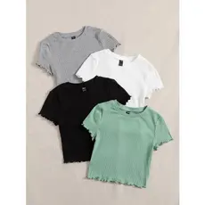 Cropped Canelado Blusa Feminina Blogueirinha Com Manga