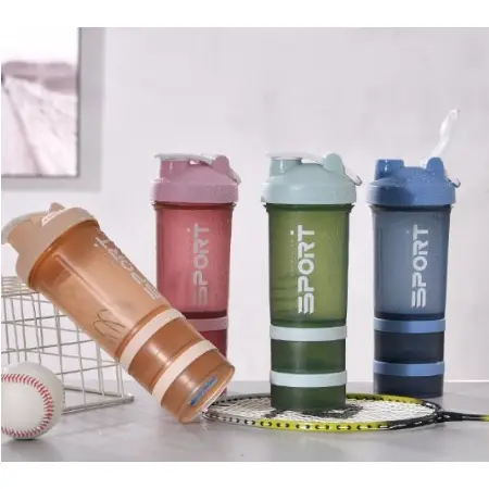 Shakeira Squeeze Academia 500ML com 2 compartimentos de armazenamentos