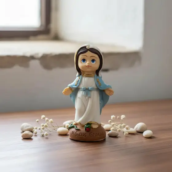 Imagem Nossa Senhora Das Graças 10 cm Resina Decorativa