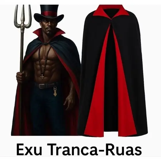 capa de Exu tranca rua umbanda e candomblé tecido resistente