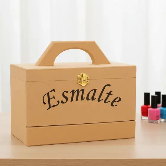 Maleta Organizadora Porta Esmalte 35 Divisórias Porta Acessórios em MDF