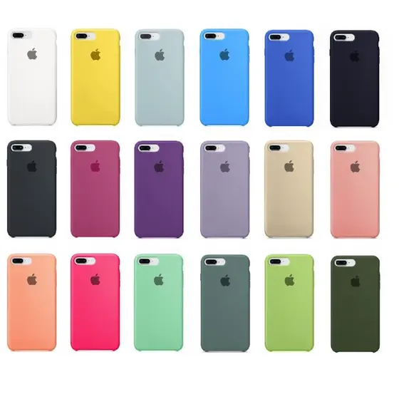 Kit - Capa Capinha Case + Película - Iphone 7/8/SE 2020 Silicone Aveludado com logo Apple anti queda