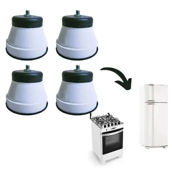 Pe de Fogão Geladeira Freezer Kit c/4 peças Com Rodinhas Universal