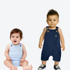 Jardineira Bebê e Infantil Curta Saída Maternidade Enxoval Roupa de Criança Menino Menina