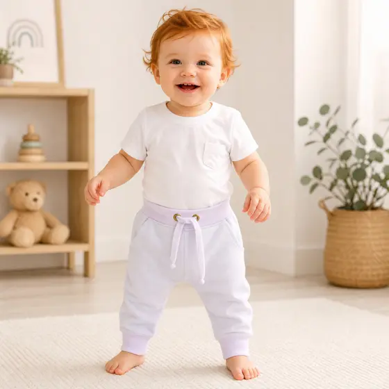Calça de Menino Bebê e Infantil Jeans Branca Maternidade Roupa Batizado Natal Ano Novo