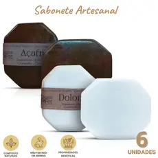 Kit 3 Sabonete de Açafrão Depilatório + 3 Sabonete Facial de Dolomita