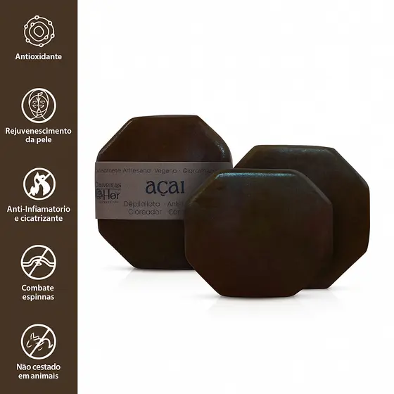 Kit Sabonete Facial de Açafrão Esfoliante Depilatório e Clareador Natural Artesanal Anti-Acne e Foliculite