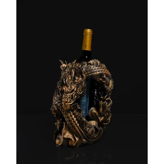 Suporte Decorativo de Vinho Dragão Chinês | Impressão 3D Realista