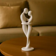 Escultura Abstrata Casal Minimalista – Decoração Romântica Moderna | Presente Criativo em Impressão 3D