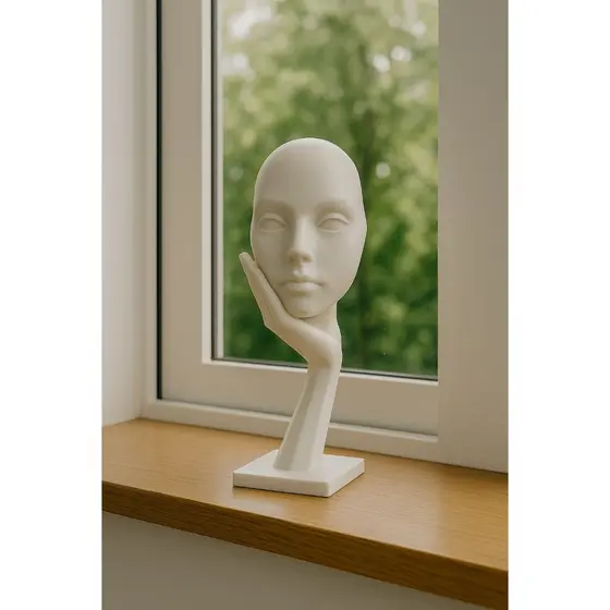 Escultura de Rosto Minimalista – Arte Moderna para Sala ou Escritório