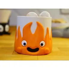 Porta Copos Fogo Anime | Inspirado em Calcifer de Castelo Animado | Porta Copo Decorativo Geek | Impressão 3D Colorida