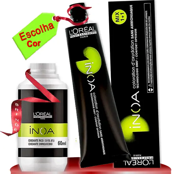 ESCOLHA A COR - Kit Tinta Inoa Loreal 60g + OX Inoa - Tintura Coloração sem Amônia e sem Chumbo
