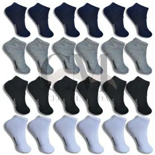 Kit 18 pares de Meias Soquete com algodão Cano Curto Masculina Feminina Unissex