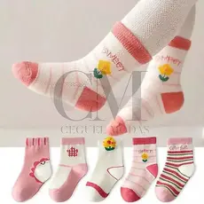 Kit 24 pares de Meia Infantil Feminina Menina Criança 2 a 10 anos