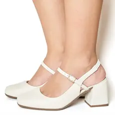 Sapato Feminino Mary Jane Boneca Romântica Bico Quadrado Salto Médio Moda