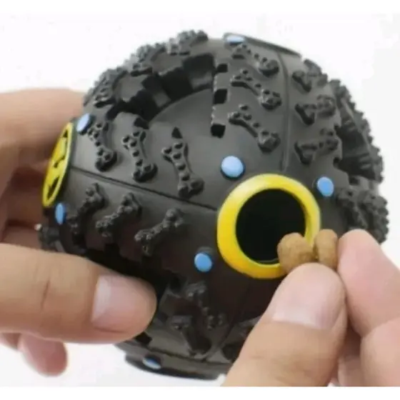 Bola Interativa Brinquedo Pet c/ Bola Porta Petisco Ração Para Cachorros Brinquedo Pet com Apito Som