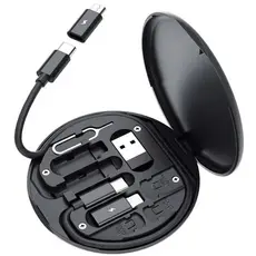 Kit Adaptador Carregamento Rápido 60W Preto Tipo-C para Micro USB para Iluminação