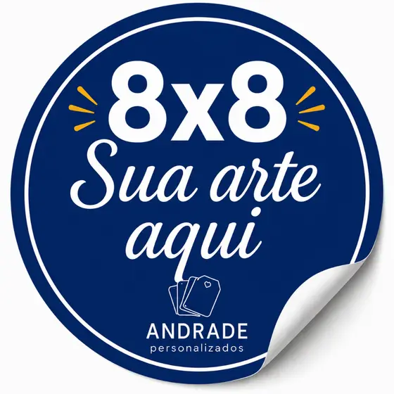 Etiquetas Adesivas Personalizadas 8x8 cm - 48 unidades