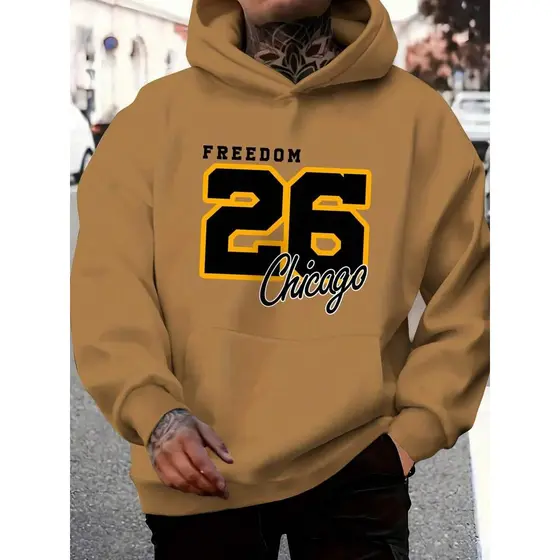 Blusa de Frio Moletom Canguru Flanelado Masculino Chicago 26 Algodão Unissex