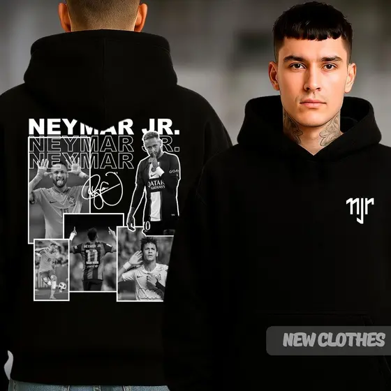 Moletom Canguru Neymar Junior Futebol Jogador Seleção Brasileirão Goat Ídolo Brasil Novidade