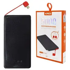 Power Bank Carregador Portátil Kaidi KD-952 5000mAh Slim Ultra Fino com Cabo Integrado