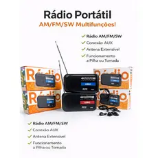 Rádio de Bolso LE-653 AM/FM Portátil Retro Vintage com Fone Antena Alta Qualidade Compacto