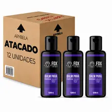 Kit 3 Unidades Balm Hidratante para Barba Fox For Men 120ml Modelagem Controle dos Fios e Brilho