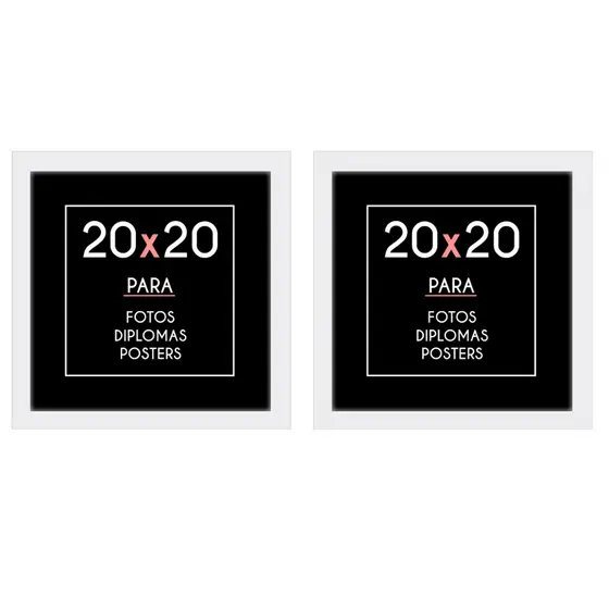 Kit 2 Molduras Quadro 20x20 Com Vidro Ou Acetato