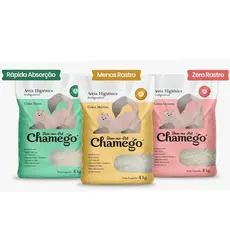 Areia Higiênica Chamego Grãos Finos, Misto, Grossos para Gatos - 4kg