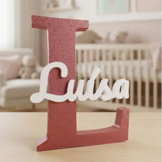 Letreiro Nome Personalizado Infantil Decorativo para Mesa, Estante, Nicho e Quarto