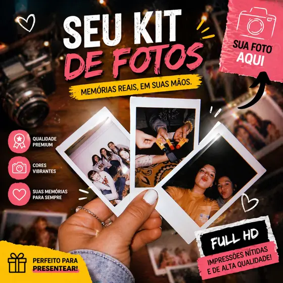 Kit Mini Fotos Personalizadas Full HD - Presente Envio Rápido