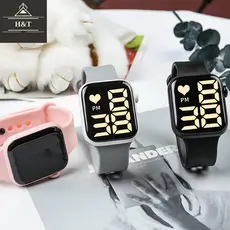 Relógio LED quadrado à prova d'água digital feminino e masculino Esportes