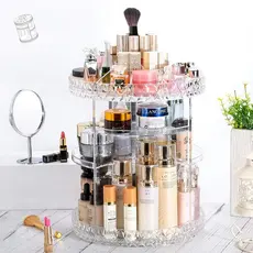 Organizador de maquiagem Giratório 360º Acrílico Suporte de Cosméticos