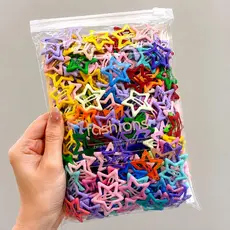 Kit Presilhas de Cabelo Estrela Coloridas Cores Sortidas 10/40/100 Unidades