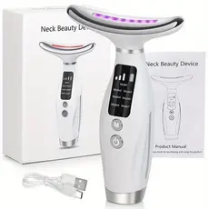 Massageador De Pescoço e Rosto LED Vibração Fototerapia Para Rejuvenescer Firmeza Anti-Rugas