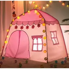 Tenda Cabana Barraca Toca Casa Dobravel com  Bolas de Luzes Colorida