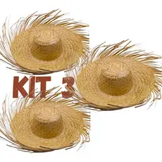 Kit 3 Chapéu De Palha Festa Junina Unissex Infantil E Adulto Festas tipicas Julina São João Quadrilhas caipira da roça