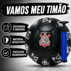 Bola De Campo Futebol Corinthians Oficial Licenciado society original timão com Bomba Preto Paulistão Libertadores