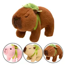 Capivara Pelúcia que Anda E Pula Emite Som infantil brinquedo interativo pelo macio antialergico mochila de tartaruga
