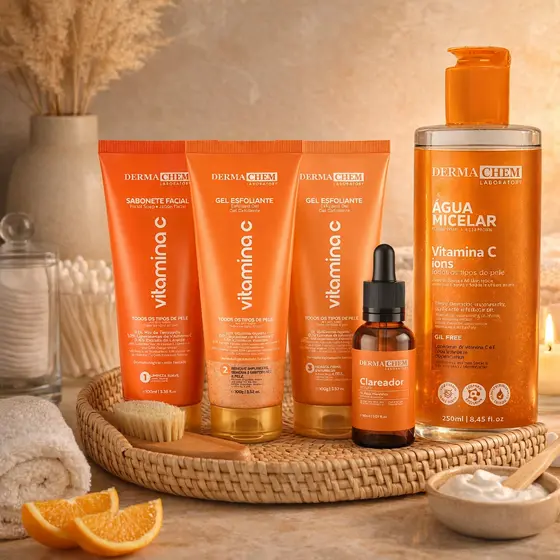 Skincare Completo Vitamina C Melasma Anti-idade Anti-manchas e Protetor Solar presente dia das mães namorada casamento