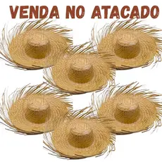 Chapéu Palha Caipira Tradicional Festa Junina São João festas típicas julina quadrilha quermesse venda atacado revenda