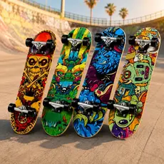 Skate Infantil Iniciante Montado Completo Semi Profissional Madeira 45cm